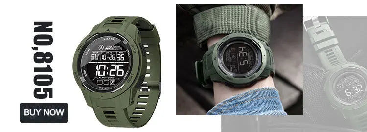 Quartz Watch For Men SMAEL Wristwatches Watcholorful Red Bracelet 50M Waterproof Alarm Clock Analog Digitals 8060 Sport Watches