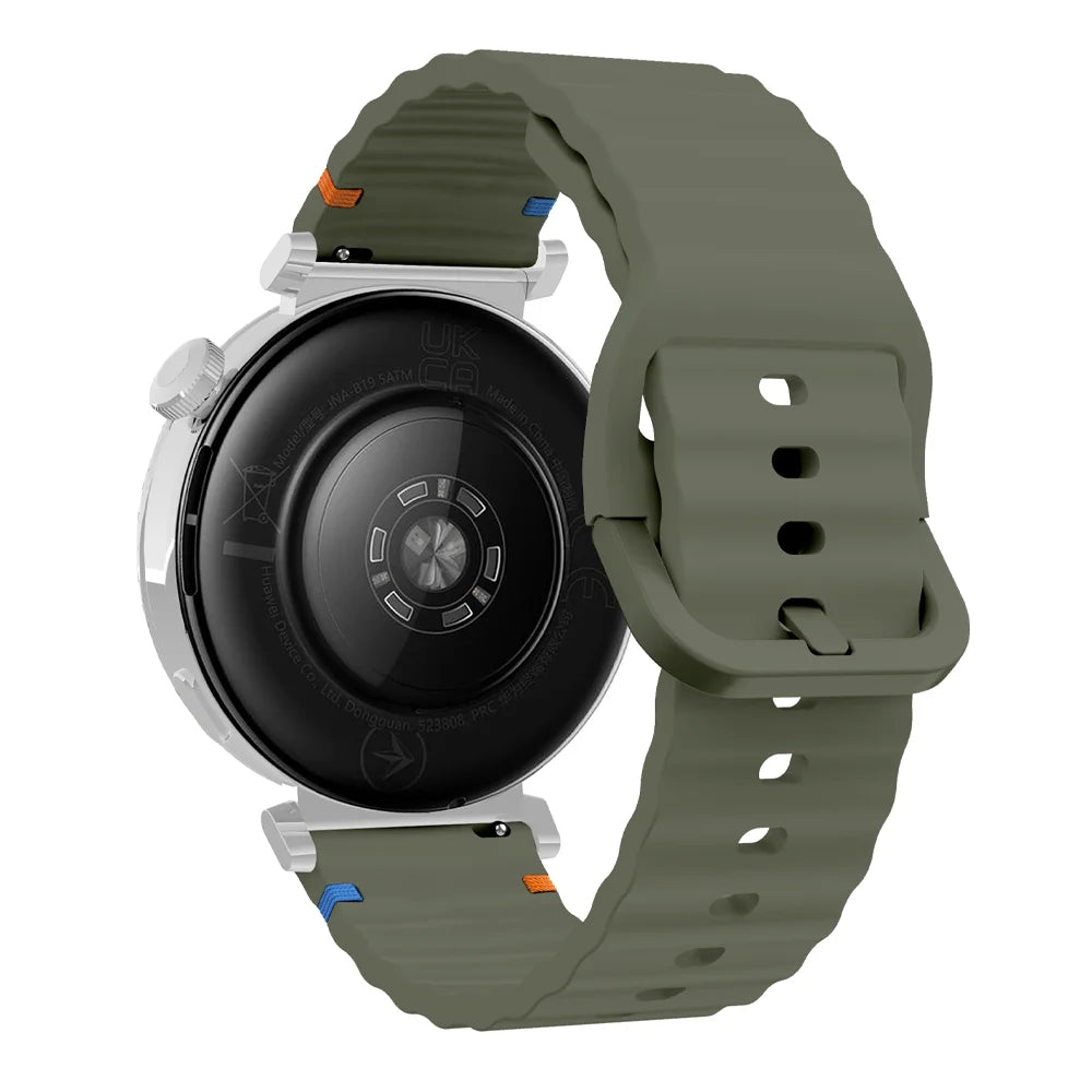 18/20/22mm Sports Wave Silicone Strap For Huawei Watch GT6-5-4 41mm 5 GT5 Pro 42mm Bracelet Wristband For Xiaomi Watch S4 41mm
