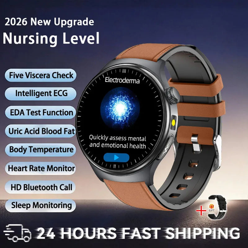 2026 New Accurate Diagnosis ECG Smart Watch Body Fat Blood oxygen BP Health Sport HD AMOLED Screen call Smart watch Men women