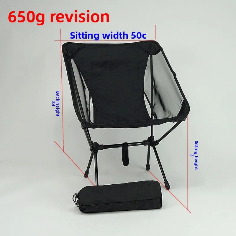 Portable Folding Moon Chair With Storage Bag Travel Beach Camping Picnic Fishing Seat For Backyard Garden Outdoor BBQ Hiking