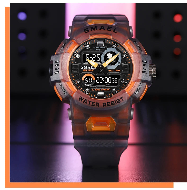 SMAEL Sport Watches Digital Watch LED 50m Waterproof Military Wristwatch Male Clocks 8063 Mens Watches  Stopwatches Alarm Clock