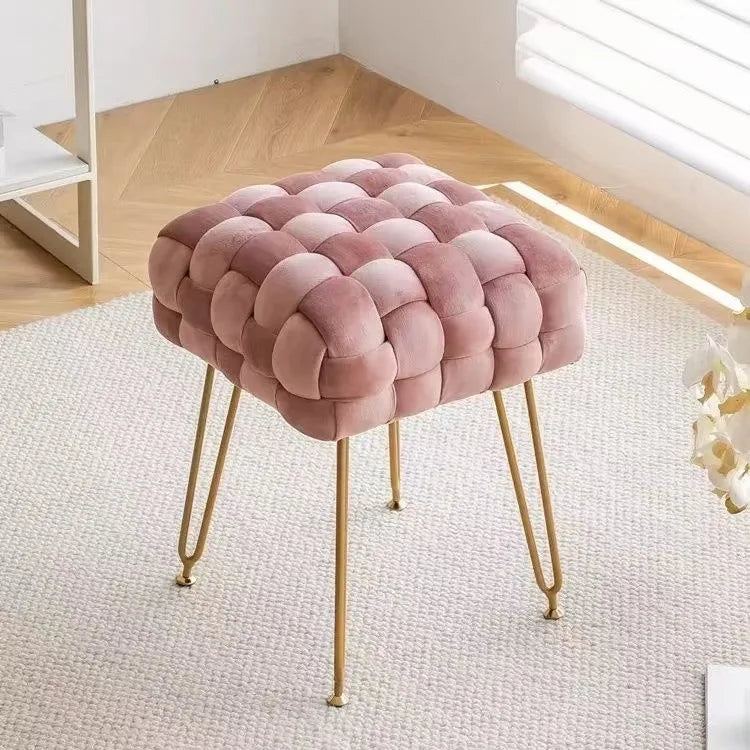 Upholstered Accent Side Chair Makeup Vanity Chair Low Velvet Stool for Dining Room Bedroom Living Room Ottoman Bench