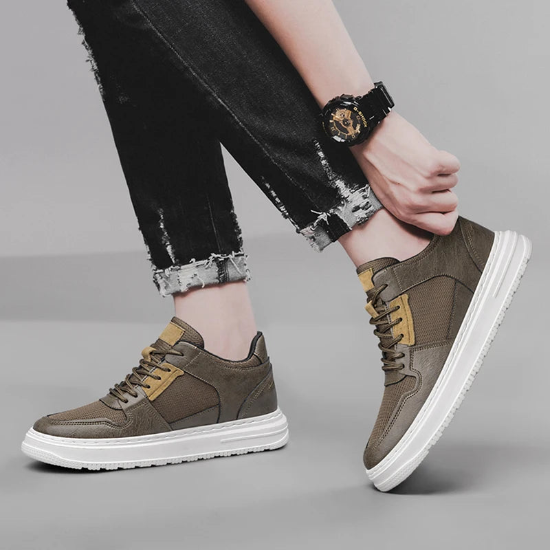 Plus Size 47 Summer Mesh Men Sneakers Elevator Shoes Chunky Increase Insole 7CM Breathable Sports Casual Height Shoes For Man