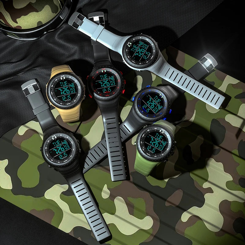 SMAEL 1237 Men's Analog Digital Dual Display Sport Watch - 50M Waterproof LED Alarm Stopwatch Chronograph Shock Resistant