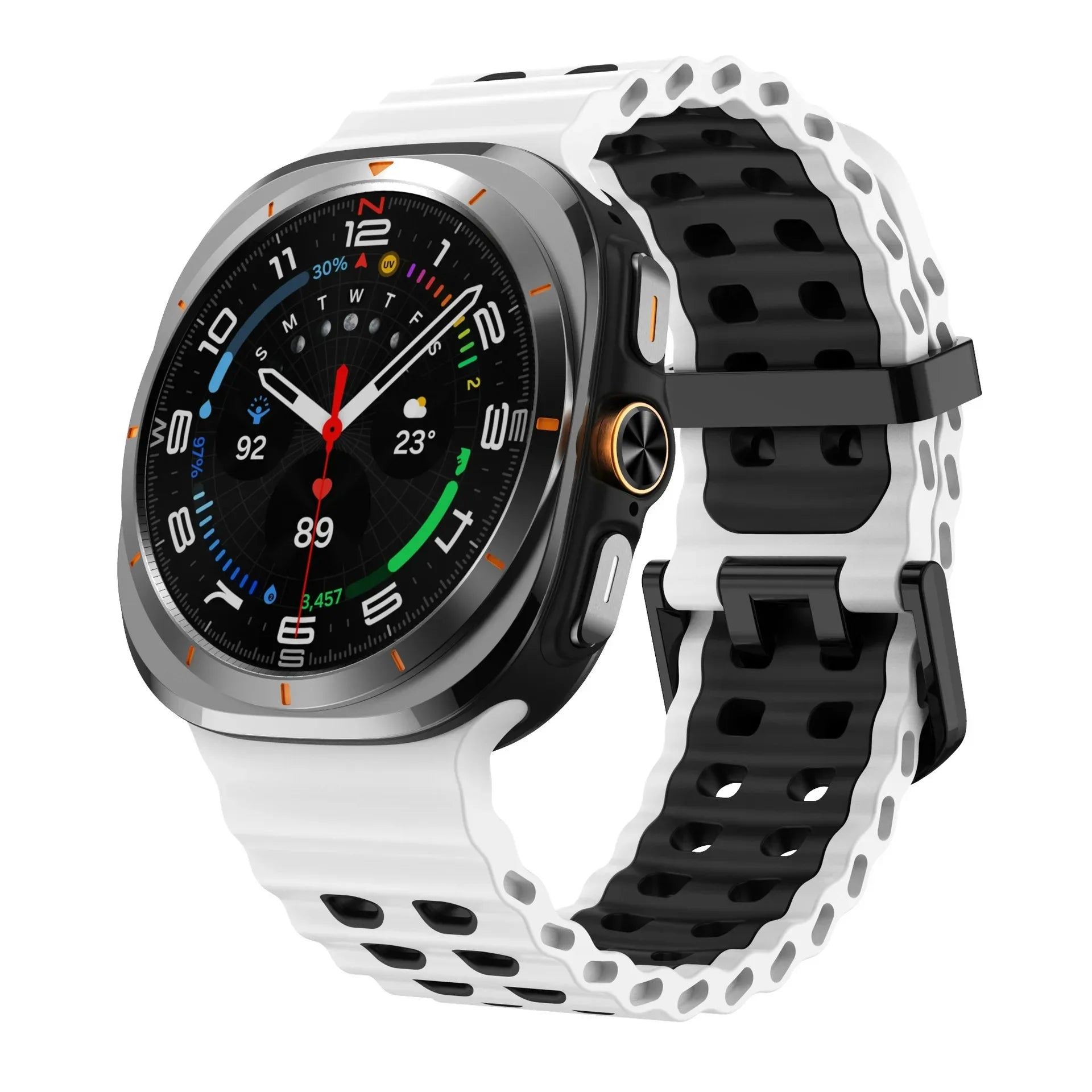 Two-color Silicone Strap for Samsung Galaxy Watch Ultra 47mm Ocean Original Official Wristband Galaxy Watch 8-7 Ultra 47mm Belt