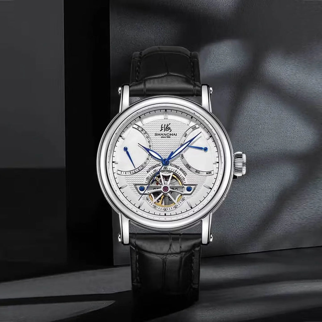 Shanghai Watch Men's Automatic Mechanical Watches 42mm Luminous Watch Sapphire Calendar Watch 5Bar Waterproof Wristwatch S8924