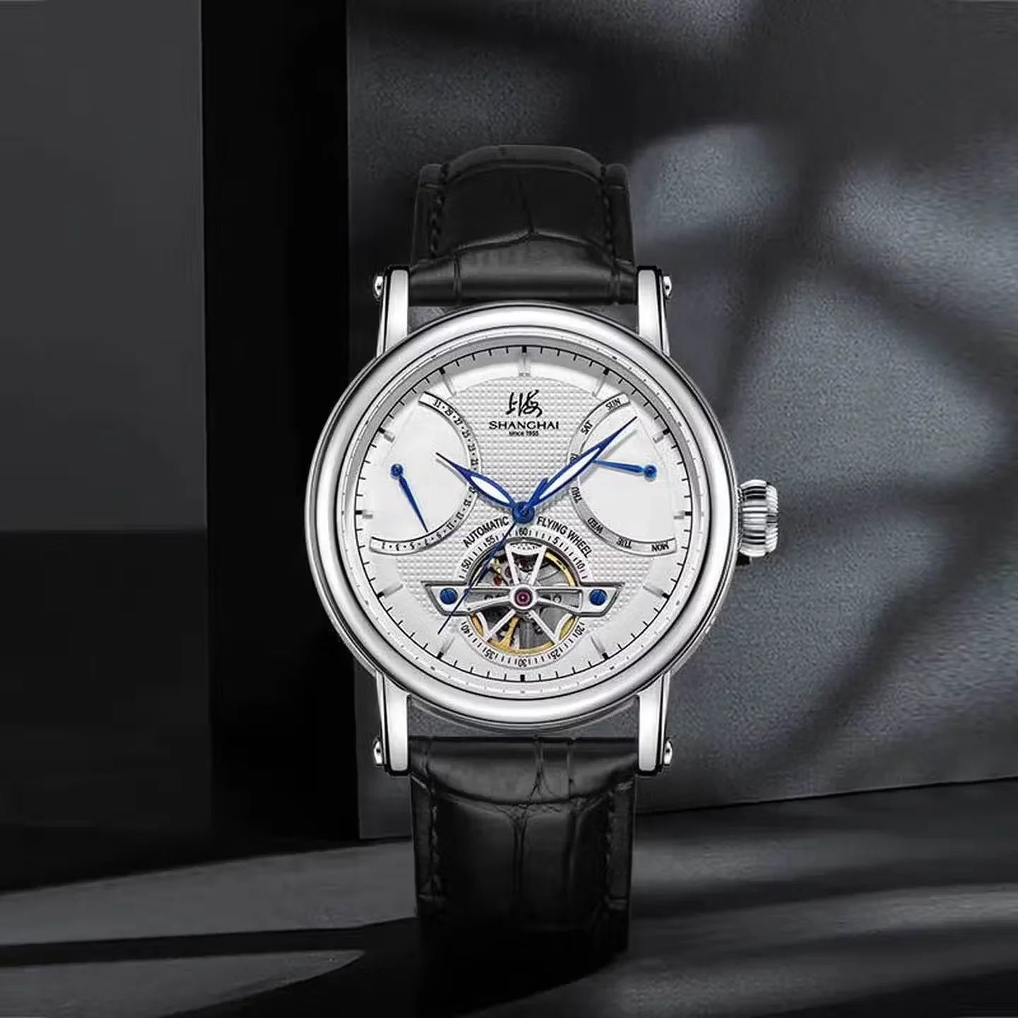 Shanghai Watch Men's Automatic Mechanical Watches 42mm Luminous Watch Sapphire Calendar Watch 5Bar Waterproof Wristwatch S8924
