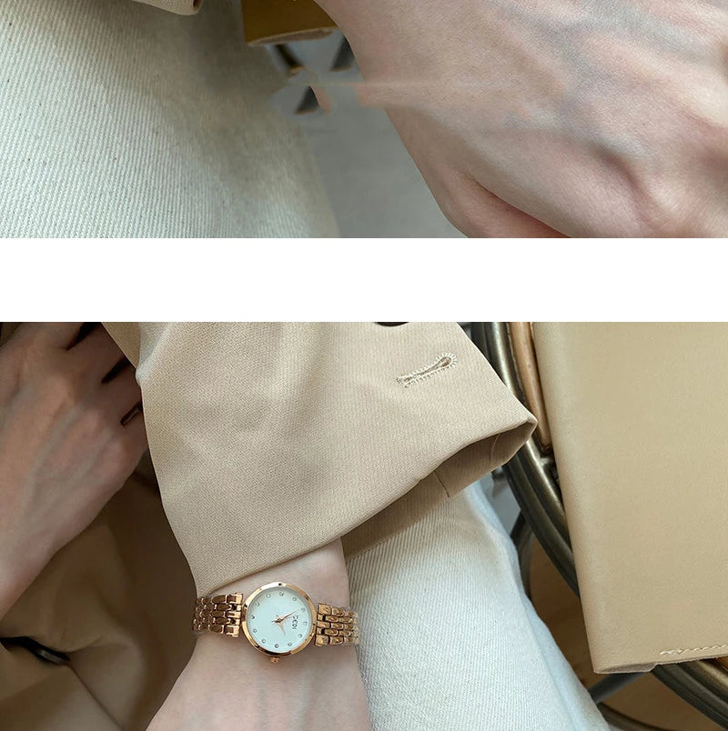GEDI Ladies Watch New Vintage Exquisite Fashion Quartz Watches Woman Temperament Round Retro Watch Gifts Luxury