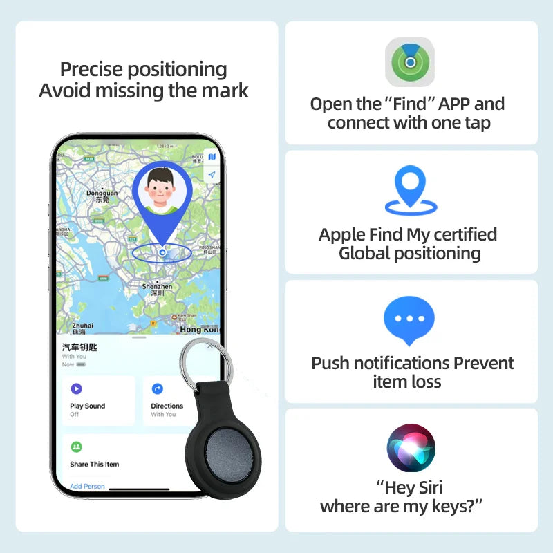 Smart iOS GPS Tracker Tag Suitable For Apple iOS Airtag Anti Loss Locator Car Key Bicycles Elderly People Pets Anti Loss Tracker