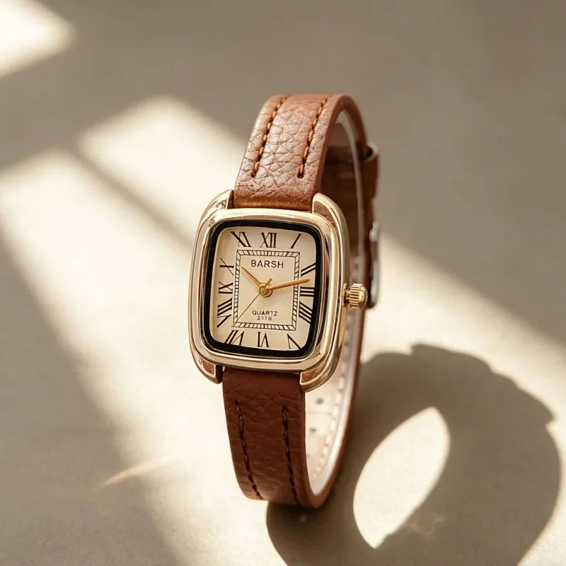 Fashion Leather Belt Watch for Women Luxury Watch Simple Retro Roman Dial Quartz Wristwatches Wholesale Relojes Para Mujer