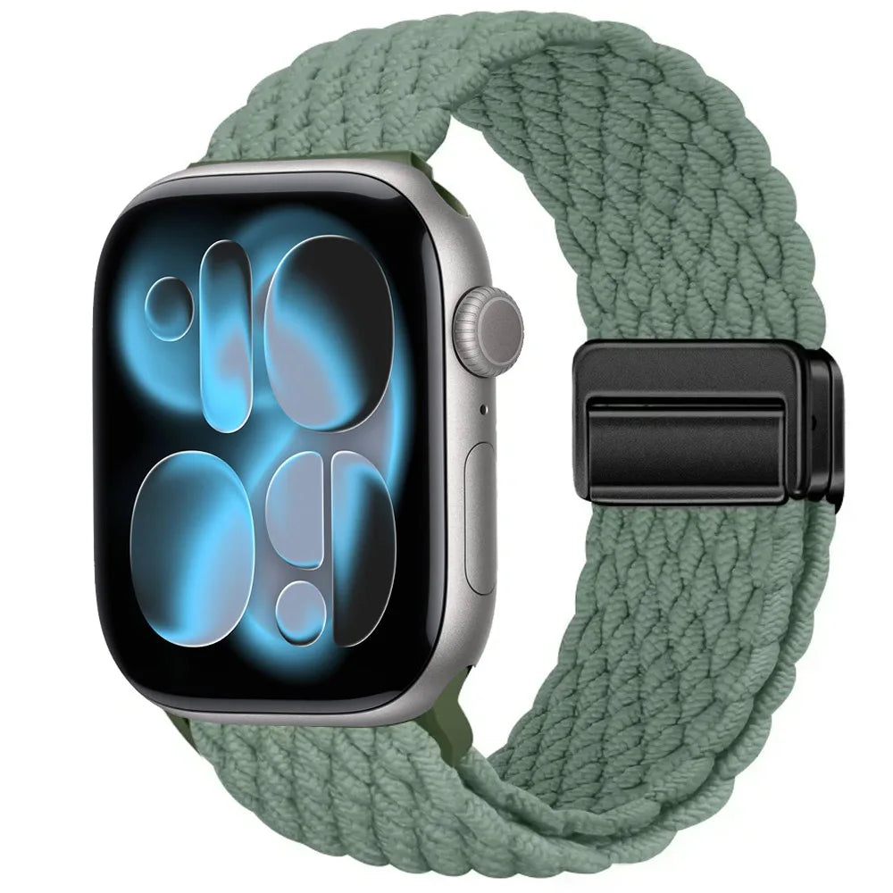 Nylon Loop Strap for Apple Watch 11 10 9 8 7 46mm 42mm 45mm 41mm Ultra 3 2 1 49mm Magnetic Braided  IWatch 6 5 4 SE3 Accessories