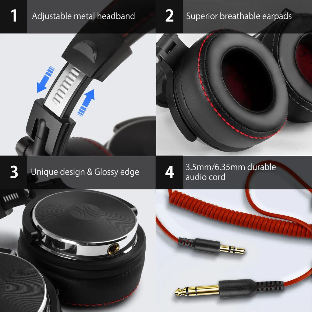 Oneodio Wired Headphones Professional Studio Pro 10/30/50 DJ Headphones With Microphone Over Ear HiFi Hi-Res Monitor Headset
