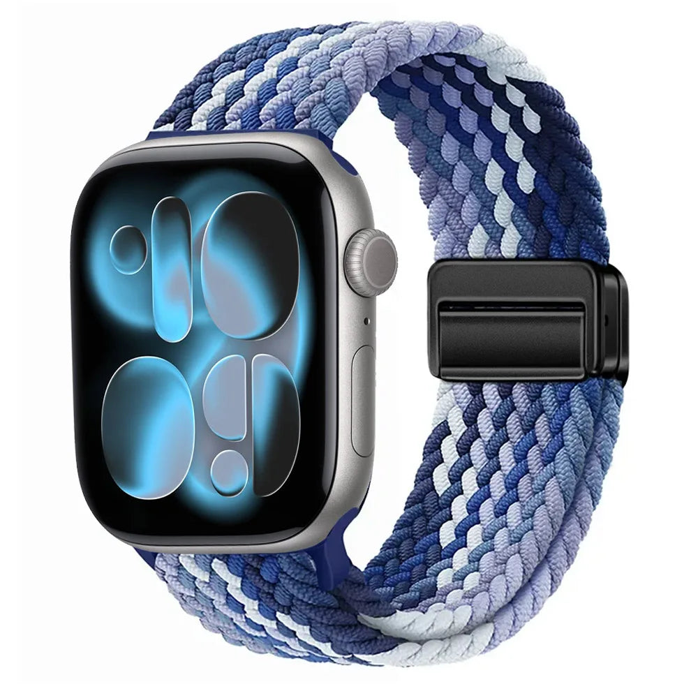 Nylon Loop Strap for Apple Watch 11 10 9 8 7 46mm 42mm 45mm 41mm Ultra 3 2 1 49mm Magnetic Braided  IWatch 6 5 4 SE3 Accessories