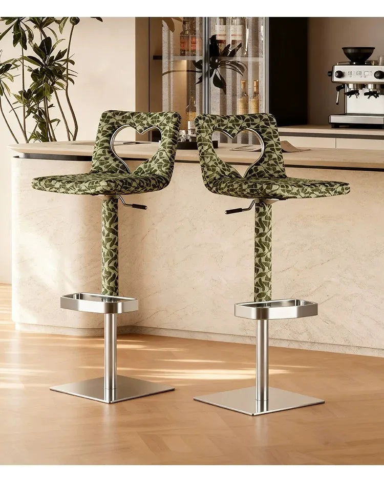 Minimalist Italian-Style Bar Stool by Xiaomujin, Suitable for Designer Villas, Living Rooms, and Dining Rooms, Dopamine Island Chair, Adjustable Height High Stool