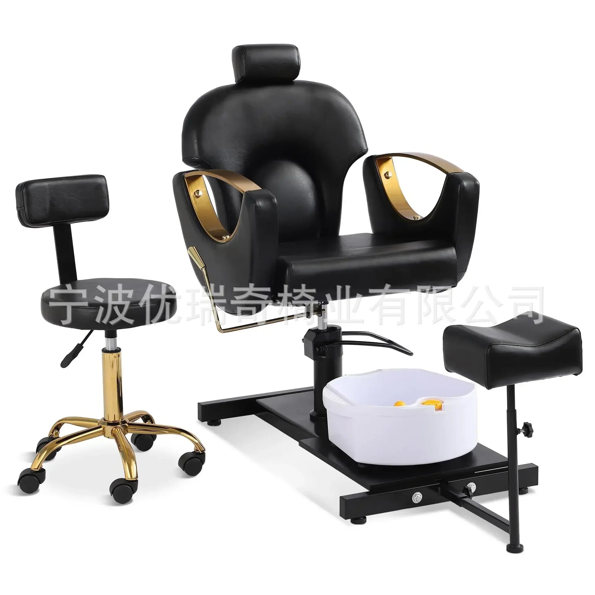 AOLIVIYA Modern Light Multifunctional Adjustable Pedicure Chair Metal Foot Bath Rotating Foot Therapy Massage For Salon Professi