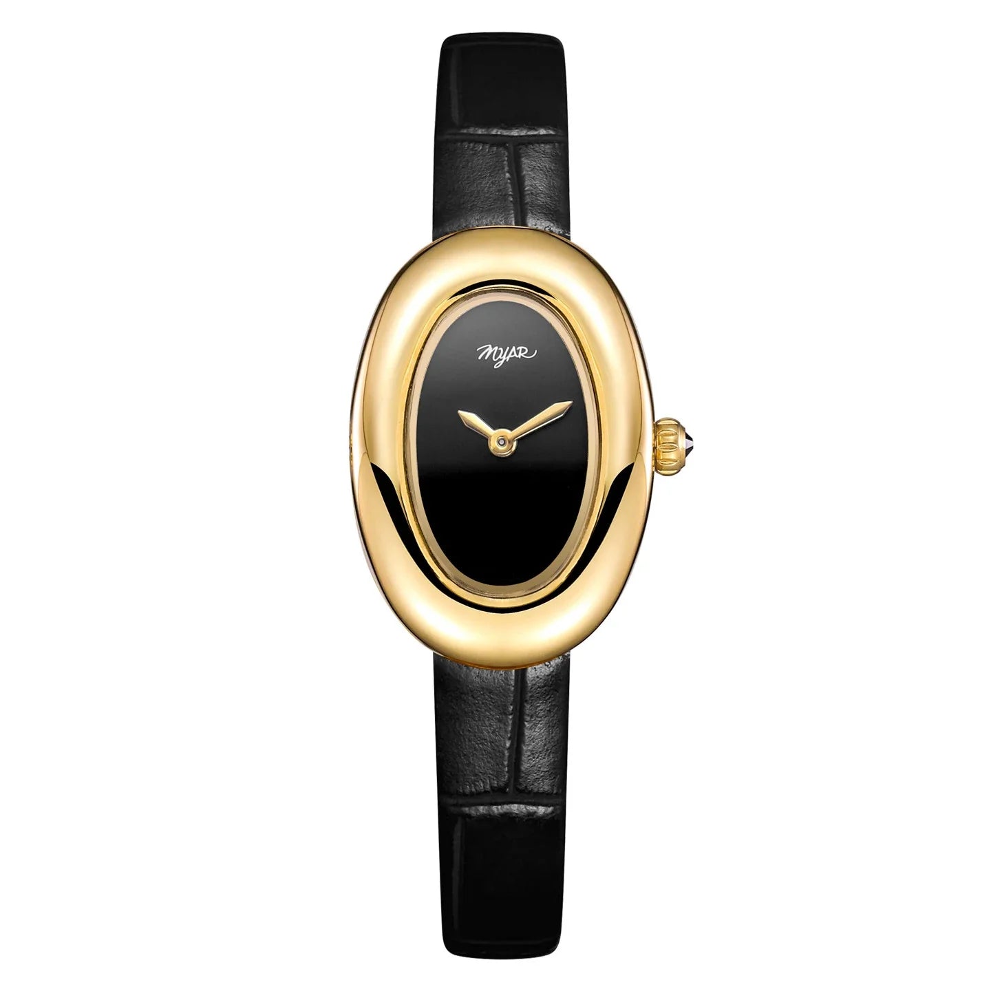 MYAR Women Watch for Girls Quartz Reloj Mujer Sliver Diamond Oval Shaped Orologio Ladies Wristwatch Simple Stainless Steel Clock