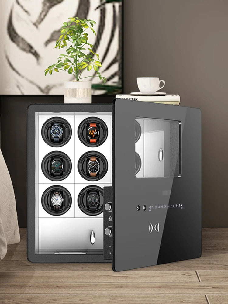 Watch Winder Explosion proof Glass Watch Safe German Mechanical Watch Box 6-9-12 Table Position Automatic Shaking Watch Safe Con