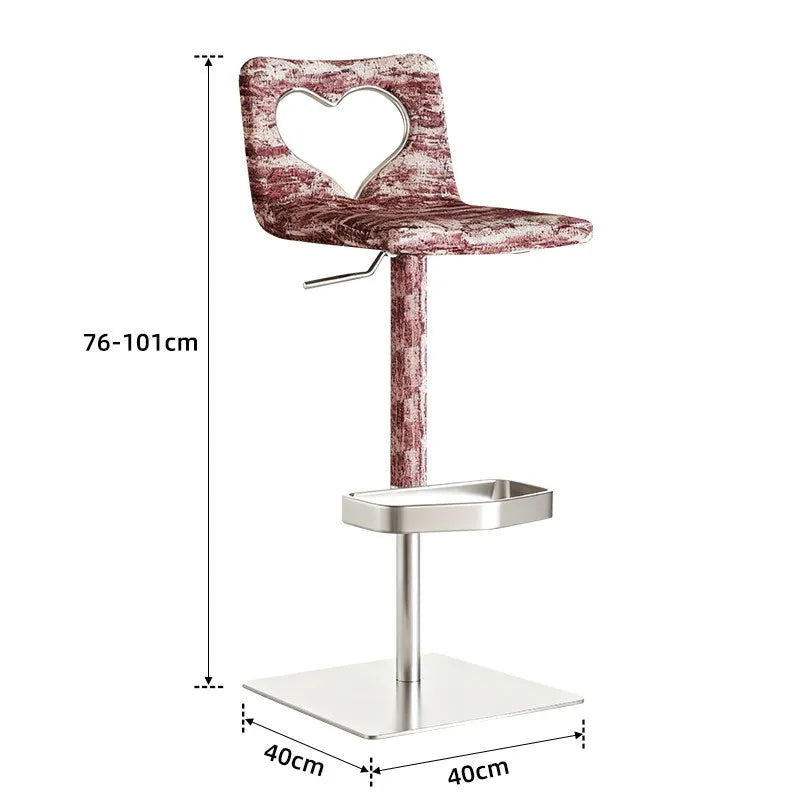 Minimalist Italian-Style Bar Stool by Xiaomujin, Suitable for Designer Villas, Living Rooms, and Dining Rooms, Dopamine Island Chair, Adjustable Height High Stool