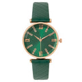 Luxury Ladies Brand Diamond Roman Design Lady Watches Dress Quartz Watch Fashion Green Leather Strap Women Wristwatches