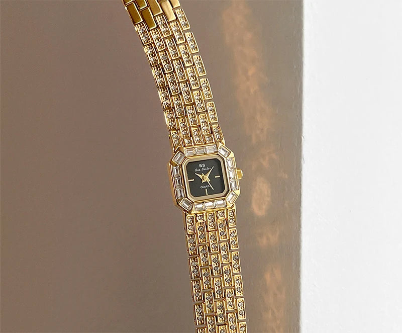 BS Bee Sister Ladies Watches Luxury Diamond Watch Square Bracelet Quartz Wristwatches Fashion Casual Watches Gift Women