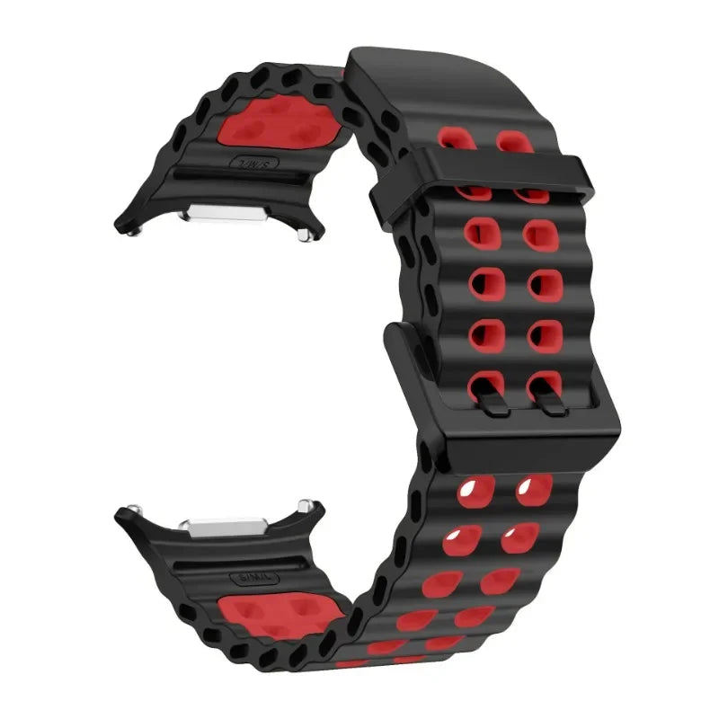 Two-color Silicone Strap for Samsung Galaxy Watch Ultra 47mm Ocean Original Official Wristband Galaxy Watch 8-7 Ultra 47mm Belt