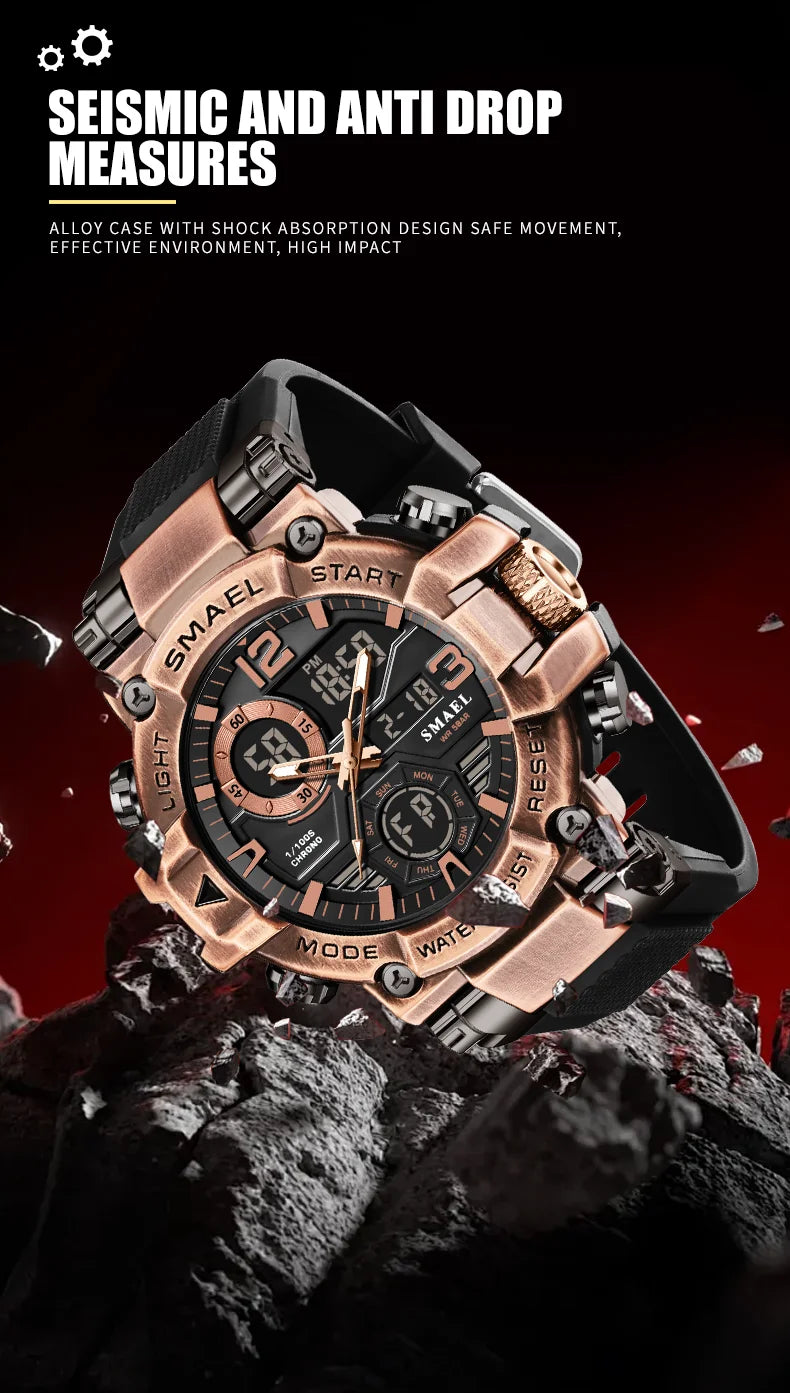 2025 SMAEL Sports Watches Men LED Watches New 50m Waterproof Digital Watches 8110 Shockproof Sports Watches for Men Electrionic