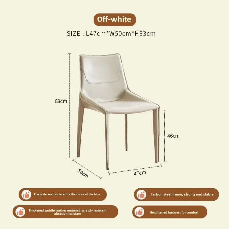 Leather Meeting Sedentary Dining Chair Luxury Backrest Comfortable Simple Dining Chair Hotel Restaurant Cadeiras Home Furniture
