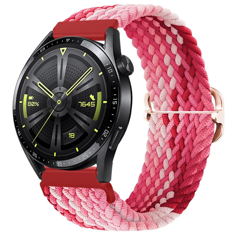 20mm 22mm Elastic Braided Nylon Strap for Huawei Watch GT6 5 4Pro 46mm Bracelet for Samsung Galaxy Watch 7 6 5 4 6/4Classic Band
