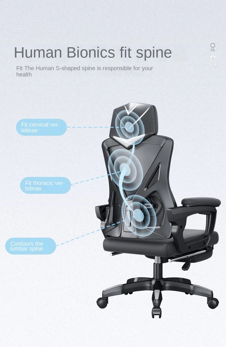 Ergonomic Gaming Office Chair High Back Reclining 145° Adjustable Swivel Computer Desk Chair With Lumbar Support Breathable Mesh