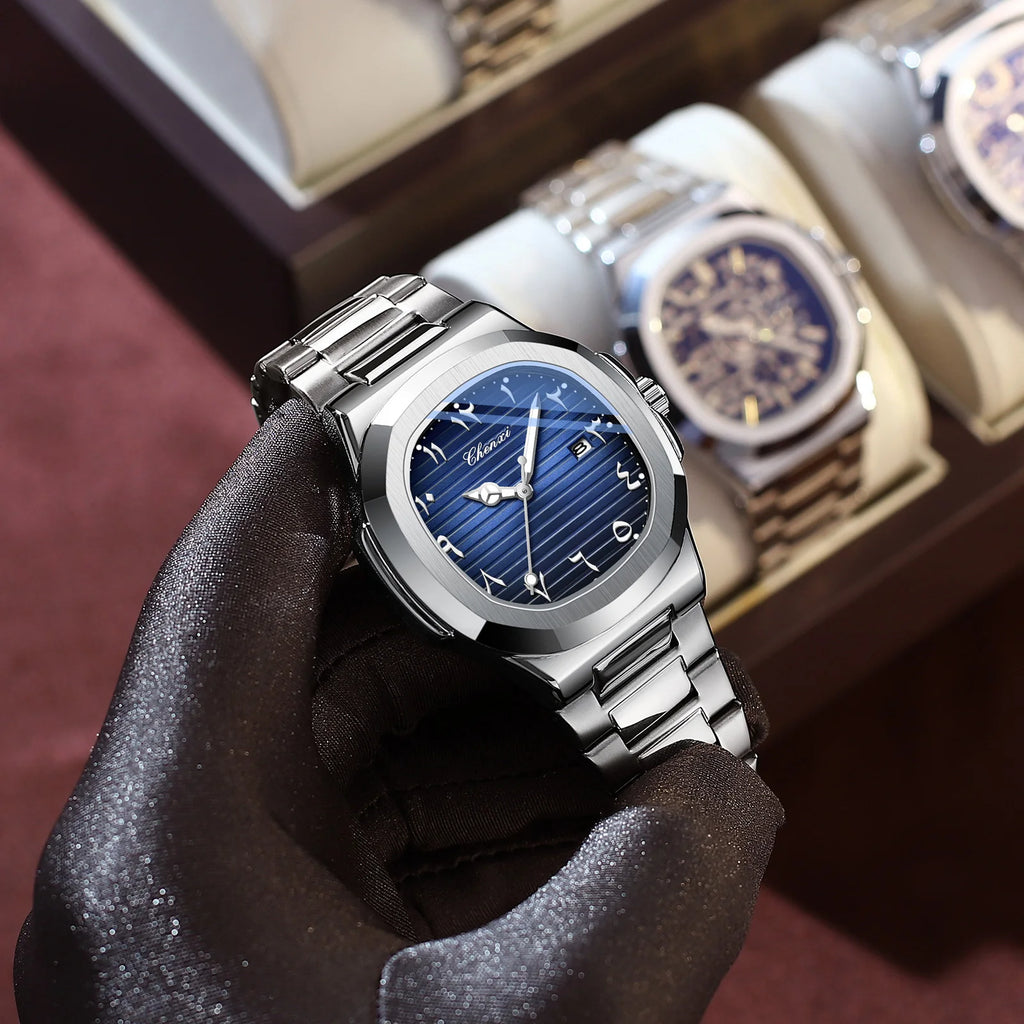Eastern Arabic Numerals Dial Man Watch Fashion Original Date Quartz Watches For Men Classic Business Waterproof Men's Wristwatch