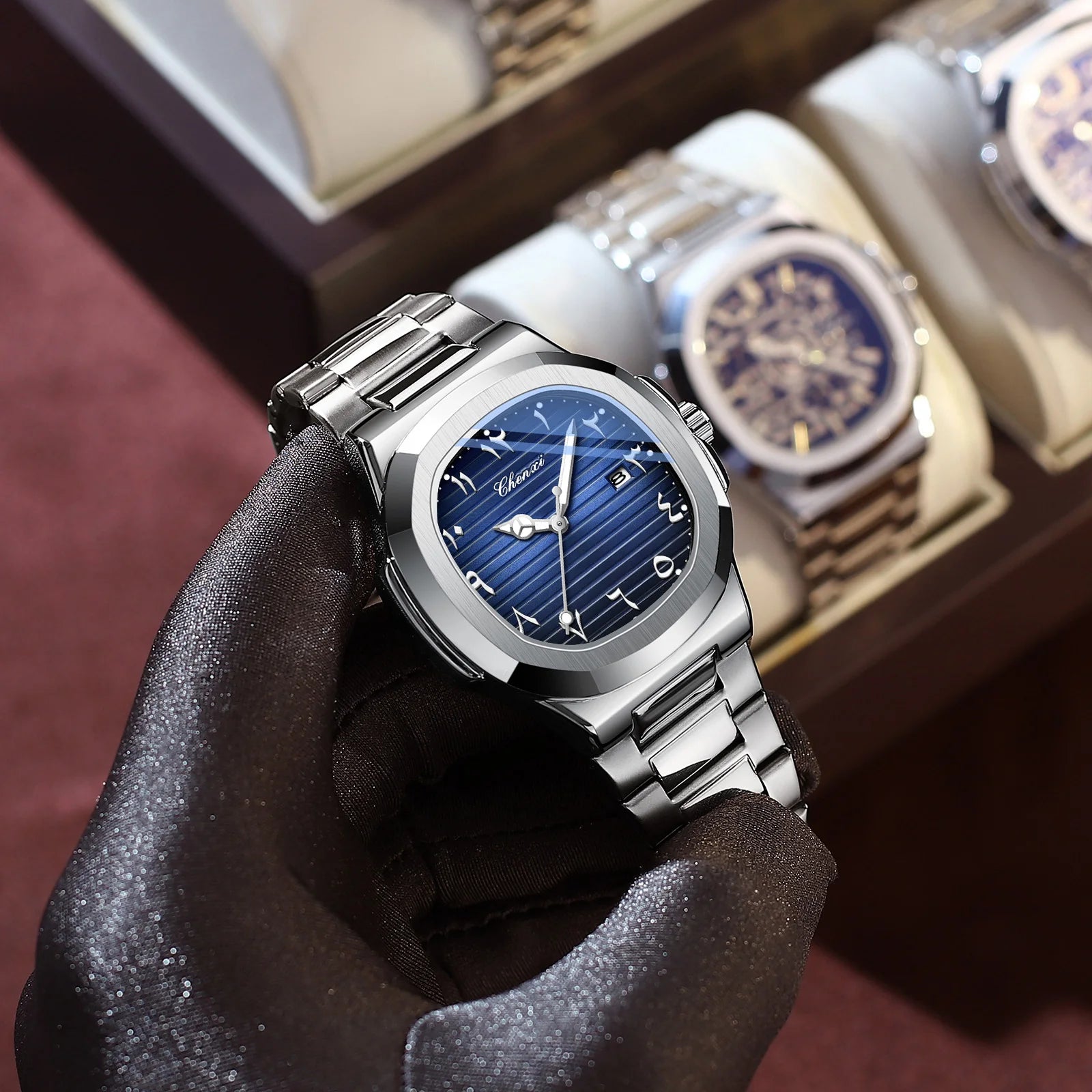 Eastern Arabic Numerals Dial Man Watch Fashion Original Date Quartz Watches For Men Classic Business Waterproof Men's Wristwatch