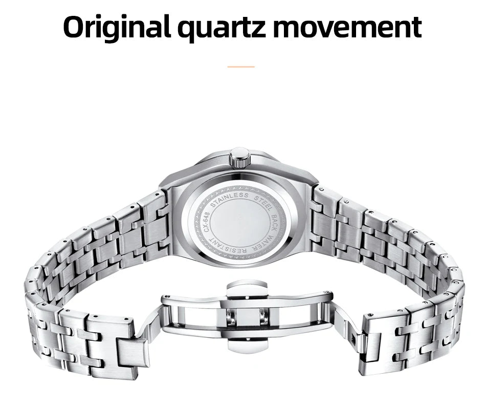 2PCS Couple Watches Set Luxury Fashion Date Quartz High Quality Waterproof Watch For Man and Woman Valentine's Day gifts