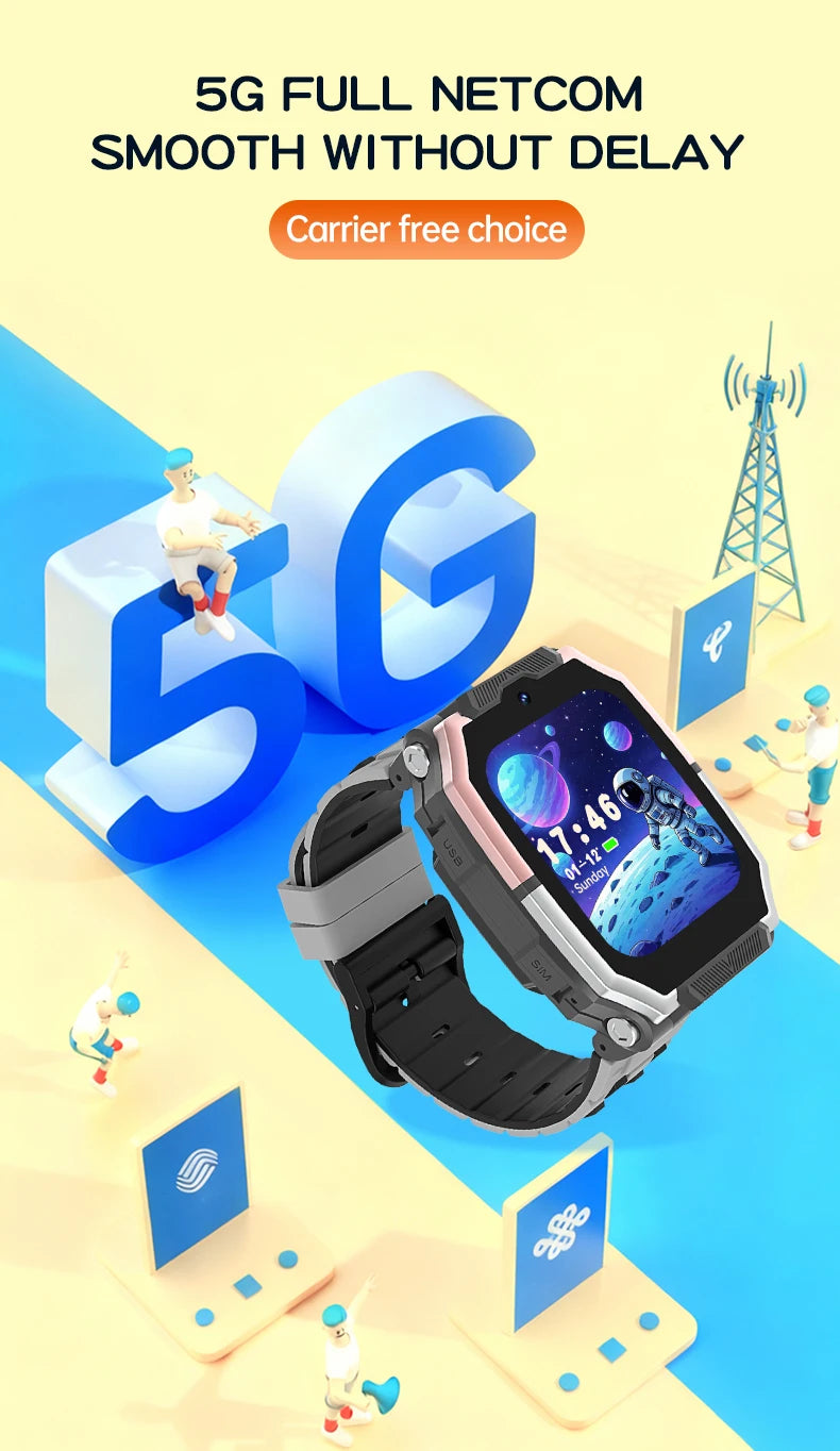 2026 New Kids 4G Sim Card Smart Watch Call SOS GPS Location Child Smart Watch Camera Waterproof For Boys Girls Present