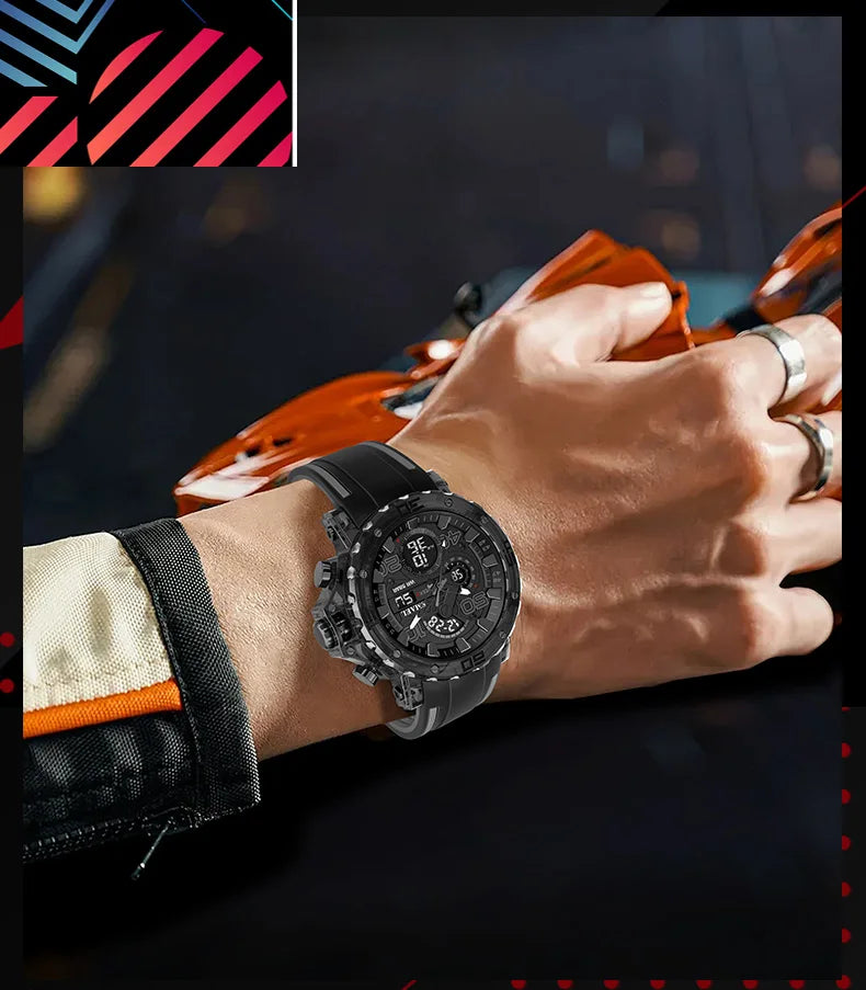 Military Watches Men Watch 2025 New 50M Waterproof Wristwatch Stopwatch Alarm LED Light Digital Watches 8136 Men's Sports Watch