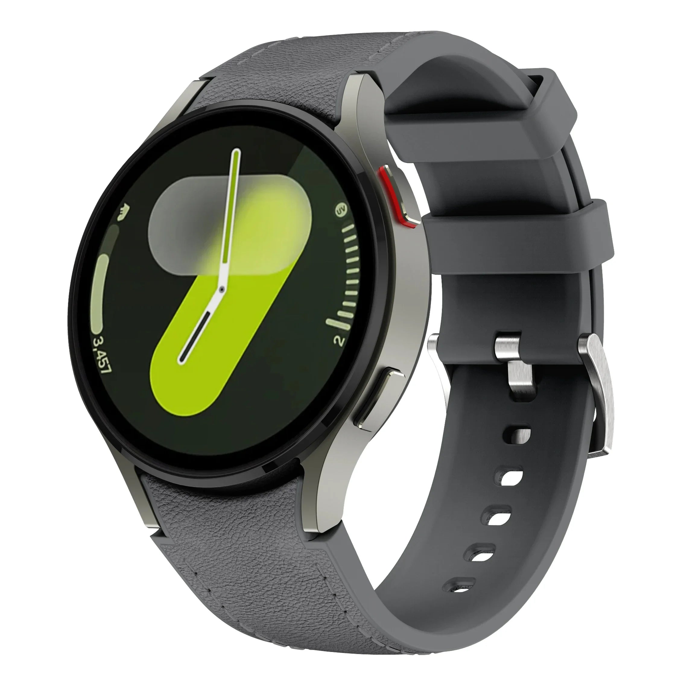 Silicone+Leather Strap for Samsung Galaxy Watch 7 6 5 4 44mm 40mm/5 Pro 45mm Wristband for Galaxy Watch 6 Classic 47mm 43mm Belt