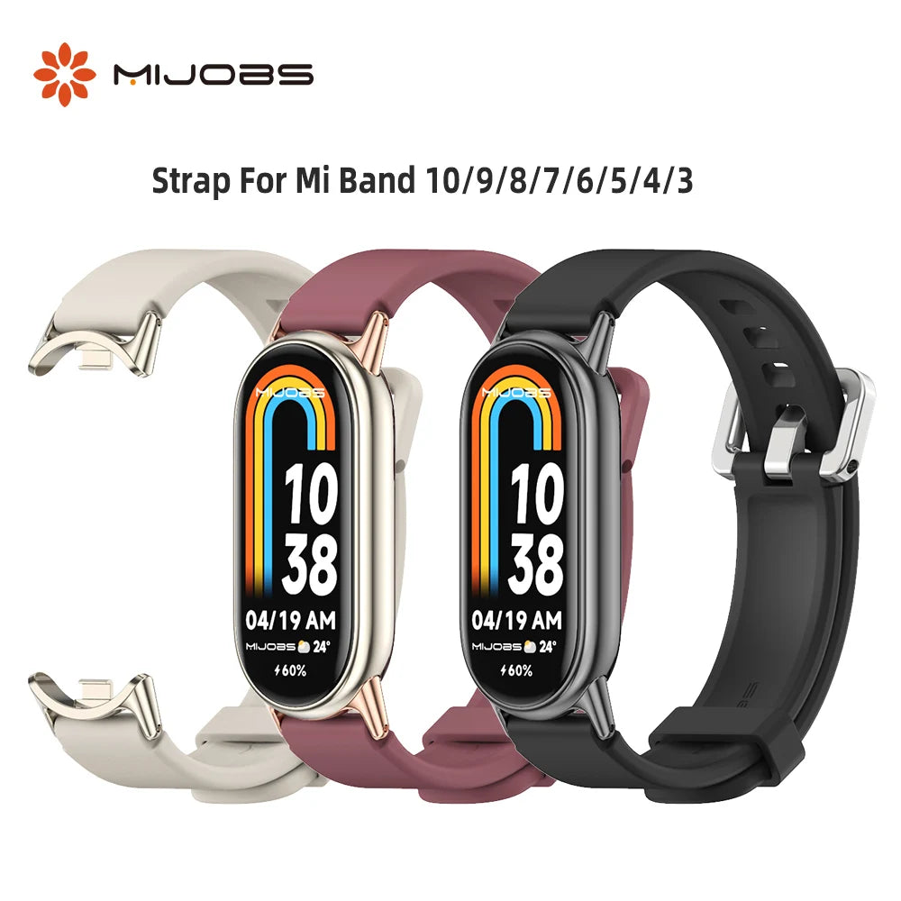 Strap for Mi Band 10 9 8 7 6 5 Watch Band for Mi Band 10 Silicone Wristband for Mi Band 9 Bracelet For Mi Band 8 Strap