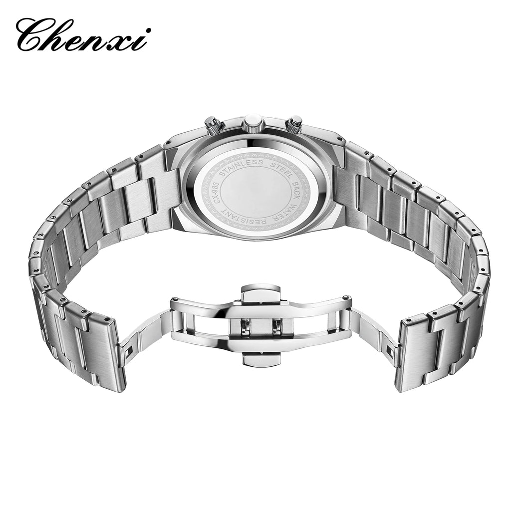 Men's Watches CHENXI 2025 High Quality Sports Chronograph Date Quartz Wristwatch Men's Watch Stainless Steel Waterproof Luminous