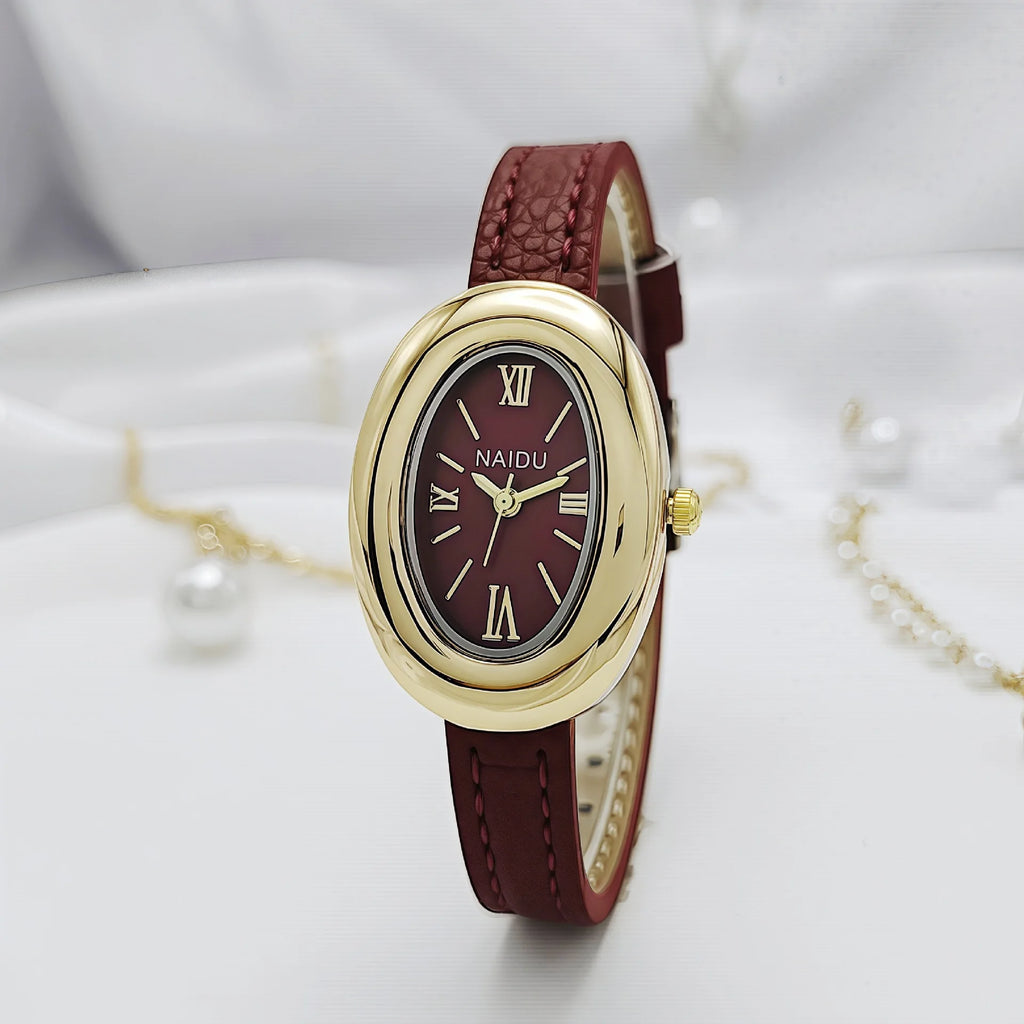 Luxury Pigeon Egg Dial Women's Quartz Watch Vintage Leather Strap Wristwatches Gift Clock Dropshipping Reloj Mujer Montre Femme