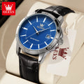 OLEVS Watch Men Fashion Leather Strap Waterproof Quartz Watch for Men Simplicity Calendar Men's Dress Wristwatches Exculsive New