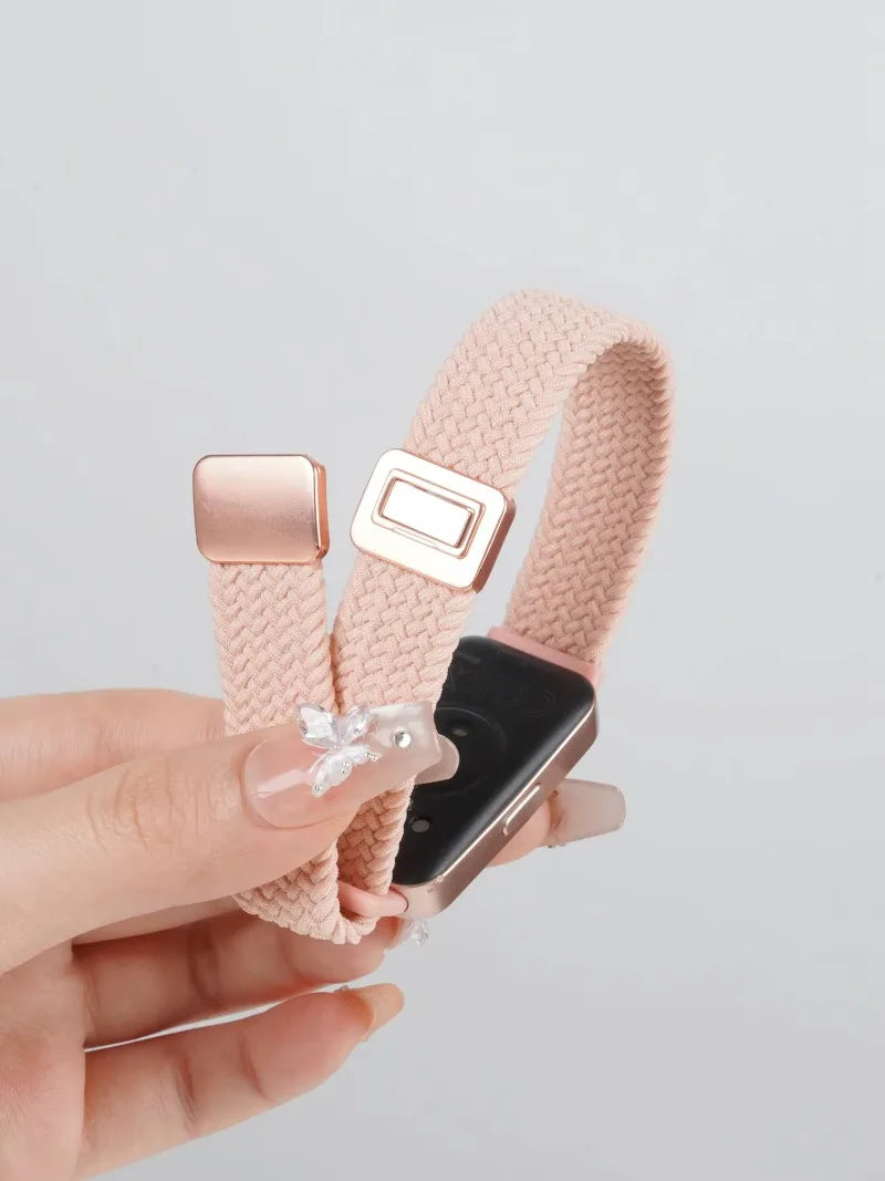 Official Nylon Loop Strap For Huawei Band 11/11 Pro Fashion Magnetic Buckle Braided Wristband For Huawei Band 8/9/10 Accessories