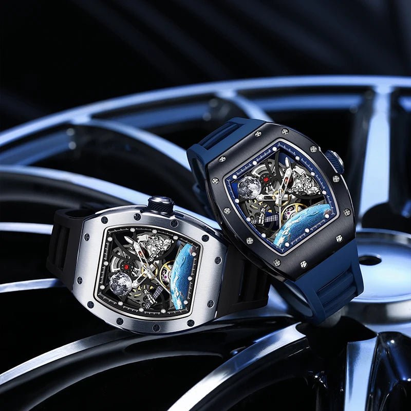 2025 Automatic Movement Mechanical Wrist Watches Men Hollow Design Waterproof Watch High Quality Custom Logo Automatic Watches