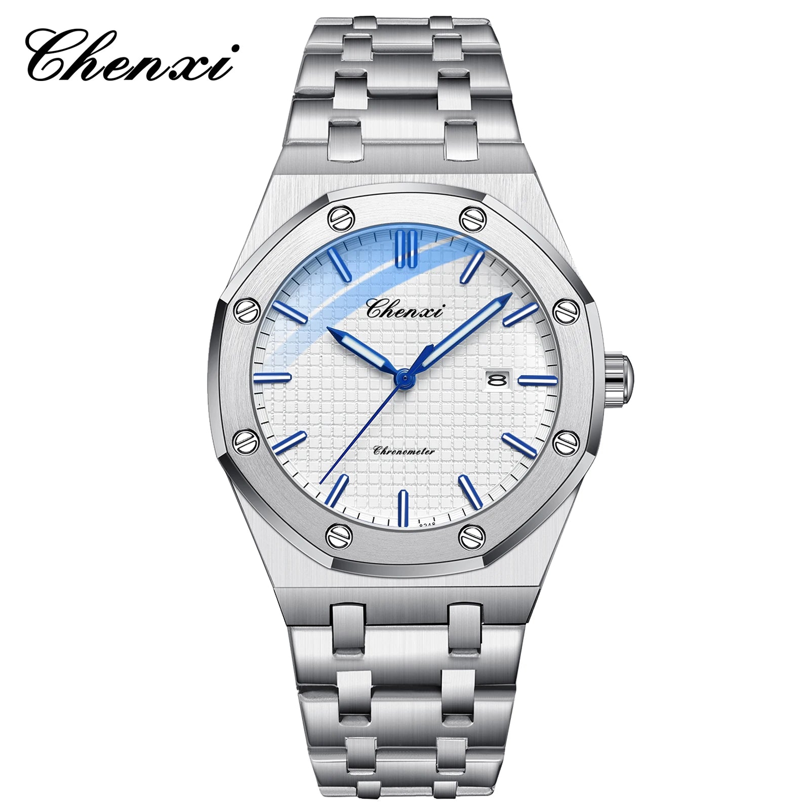 CHENXI NEW Men's Watches Fashion Casual Luminous Date Quartz Watch Male Clock Gifts 42mm Dial Gold Wristwatch Waterproof