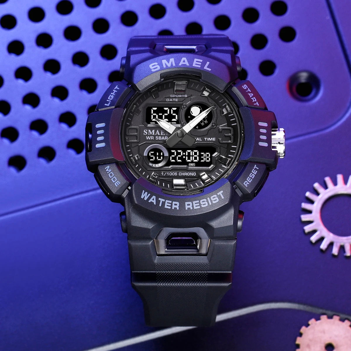 SMAEL Sport Watches Digital Watch LED 50m Waterproof Military Wristwatch Male Clocks 8063 Mens Watches  Stopwatches Alarm Clock