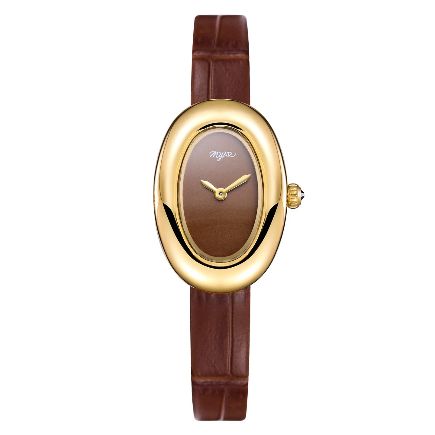 MYAR Women Watch for Girls Quartz Reloj Mujer Sliver Diamond Oval Shaped Orologio Ladies Wristwatch Simple Stainless Steel Clock