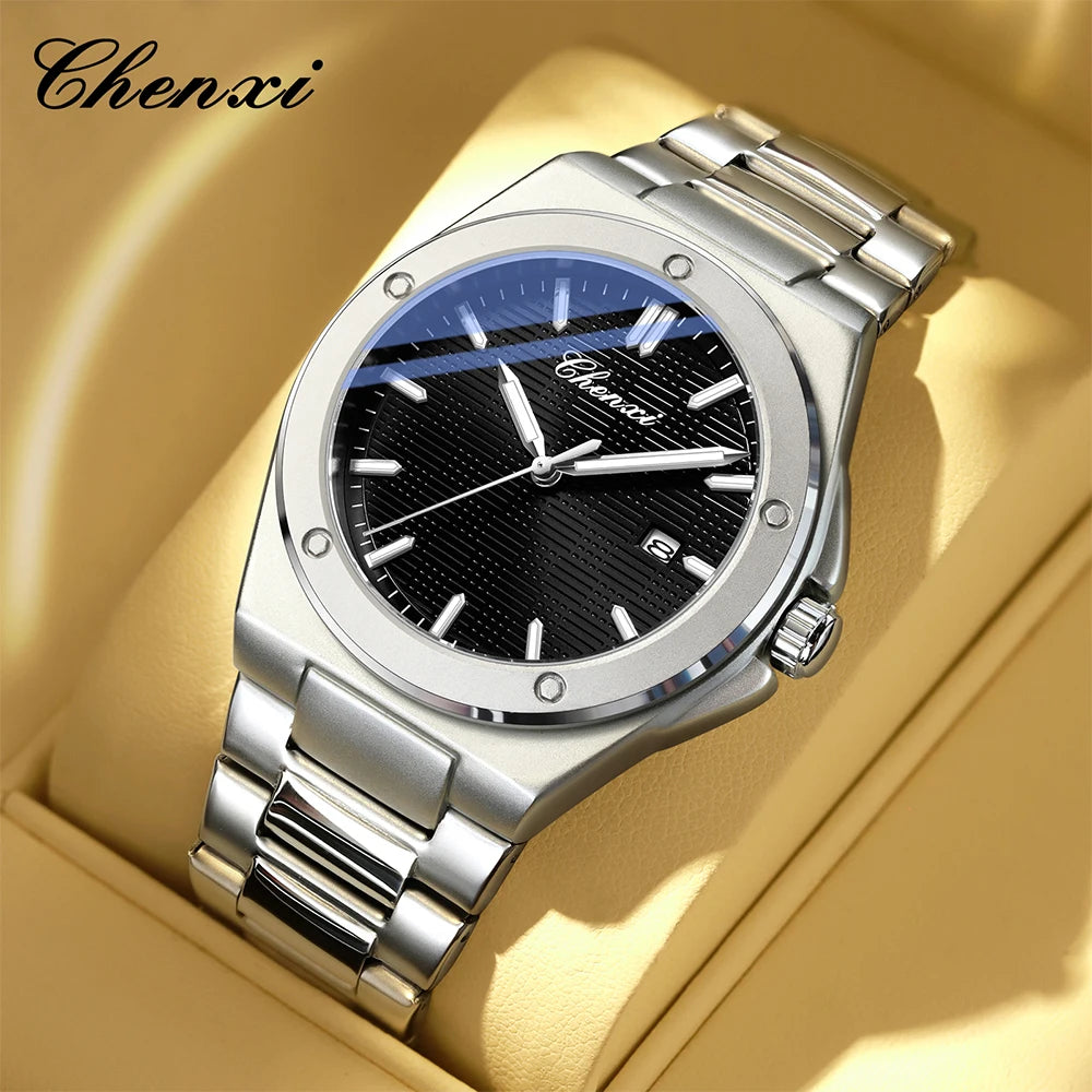 CHENXI New in Men's Watches Classic Fashion Quartz Wristwatches Simple Luminous Date Calendar Display Water-Resistant Man Watch