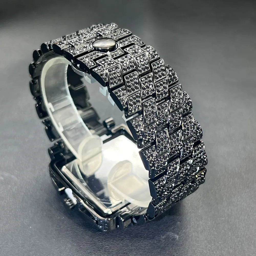 New MISSFOX Luxury Diamond Watch For Men Fashion lce Out  Big Face And Band Wristwatch Bling Hip Hop Style Jewelry Dropshipping