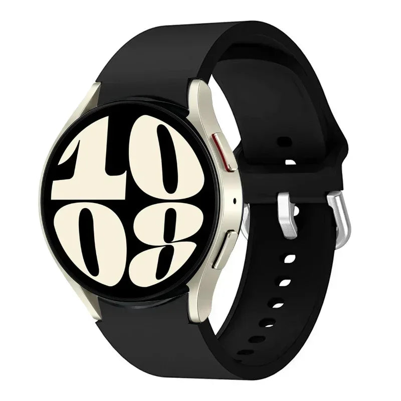 New Official Silicone Strap For Samsung Galaxy Watch 6 4 Classic 47mm 46mm 43/42mm Watchband Galaxy Watch 7 6 5 4 40mm 44mm Belt