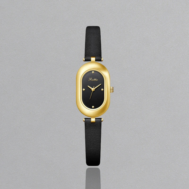 Womens Watch for Girls Wrist Quartz Reloj Sliver Grey Gold Orologio Ladies Luxury Oval Shaped Wristwatch Stainless Steel Clock
