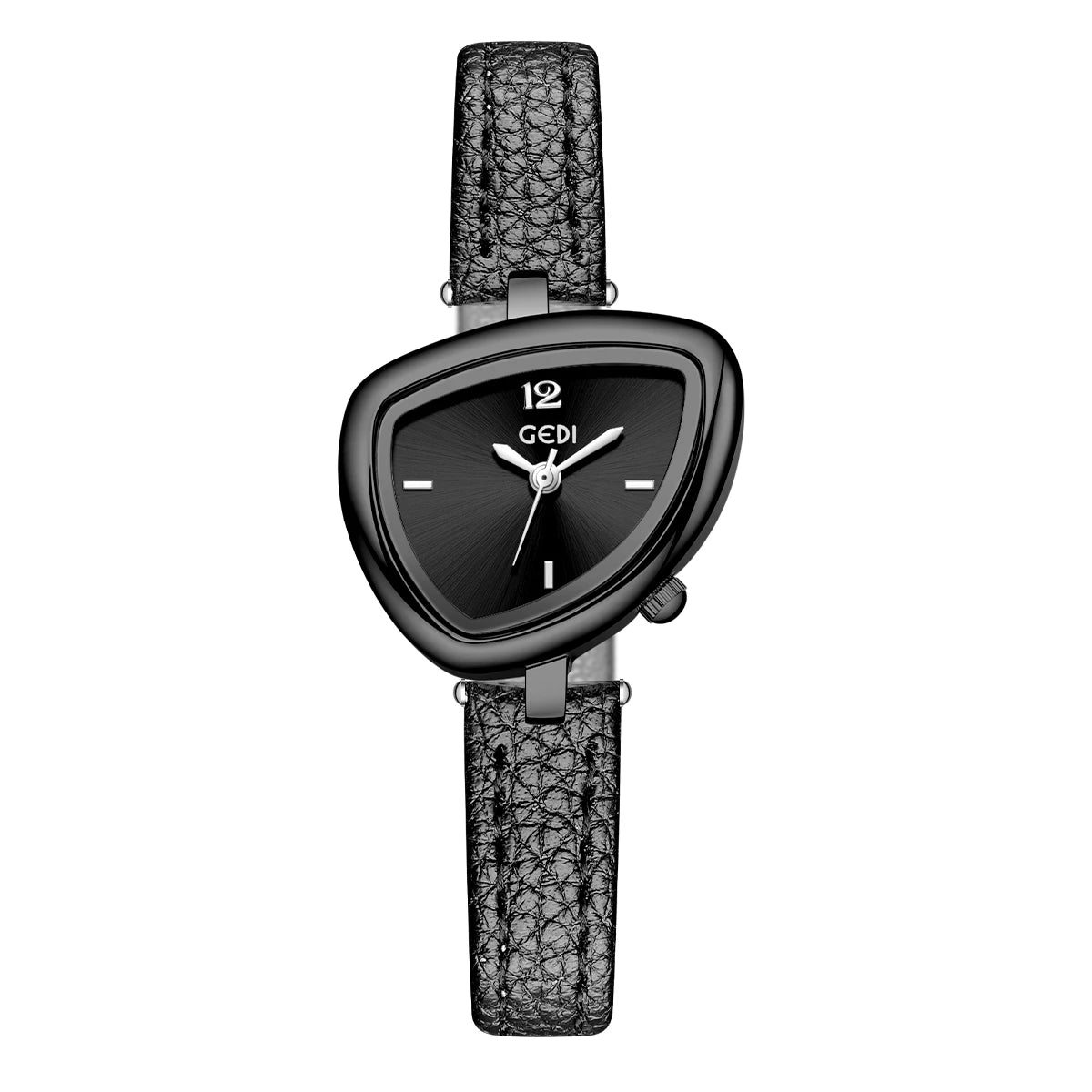 GEDI Vintage Watch Leather Light Luxury Simple Unique Irregular Dial Ladies Watches Elegant Quartz Waterproof Women's Wristwatch