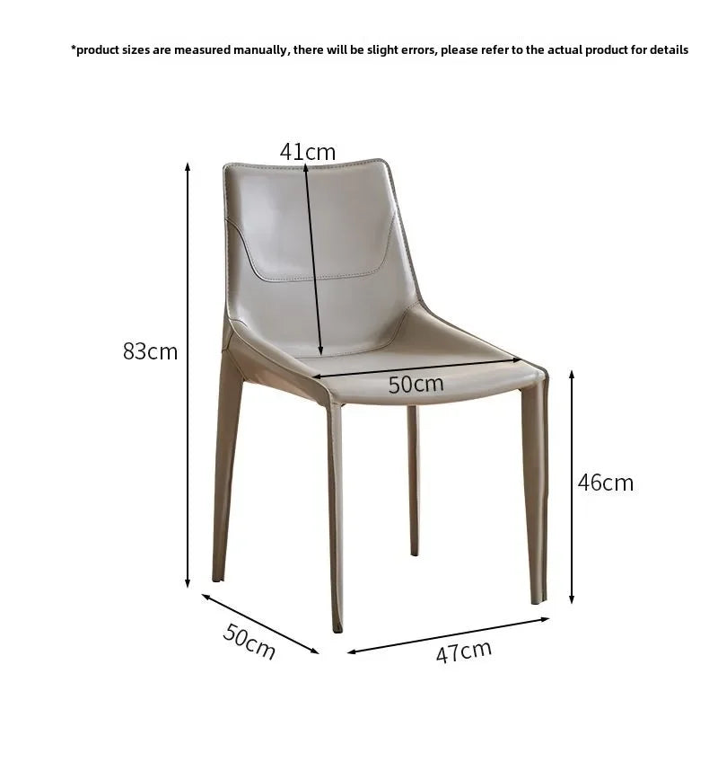Leather Meeting Sedentary Dining Chair Luxury Backrest Comfortable Simple Dining Chair Hotel Restaurant Cadeiras Home Furniture